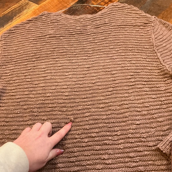 Free People Textured Knit Sweater Taupe Brown Size S - Picture 7 of 7